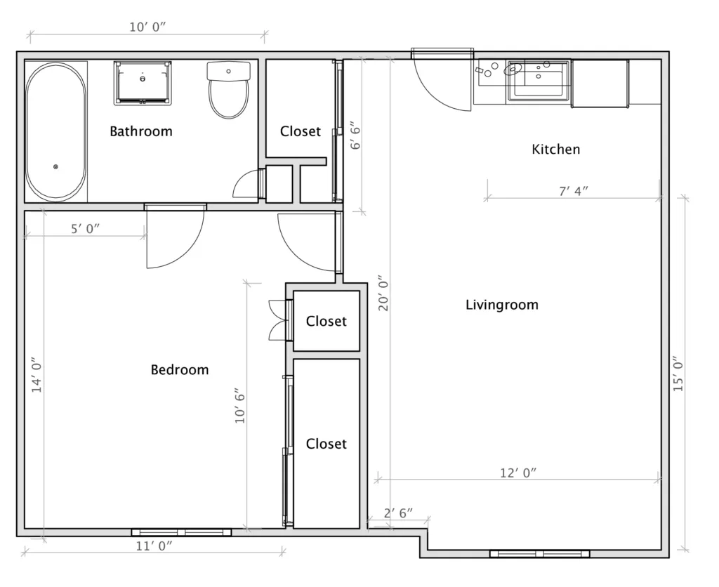 FLOOR PLAN - Manor 1 bed